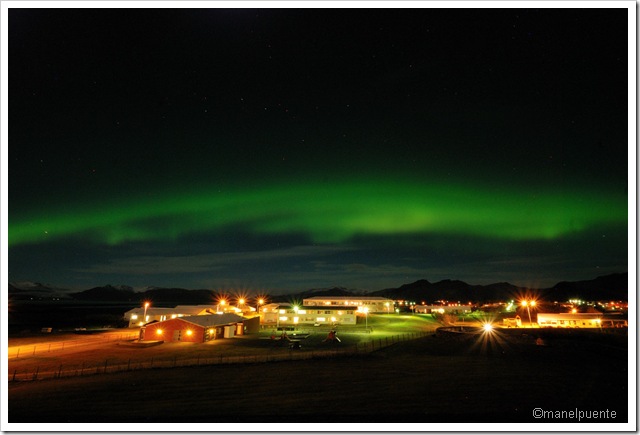 Aurora boreal al poble de Höfn