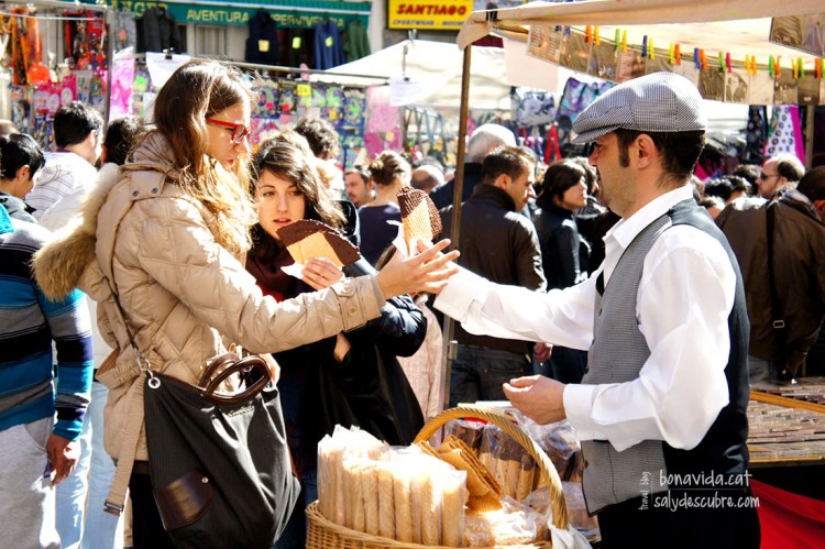 Venta de barquillos en El Rastro